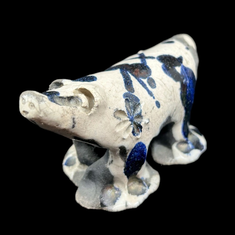 Vintage Ceramic Handmade Raku Bear Figurine Polar Bear Decorative Accent